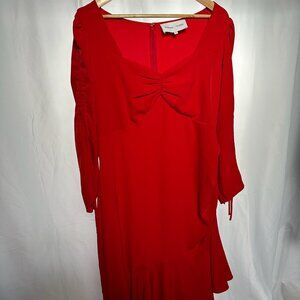 Universal Standard x Rodarte Asymmetric Midi Red Dress US Size M